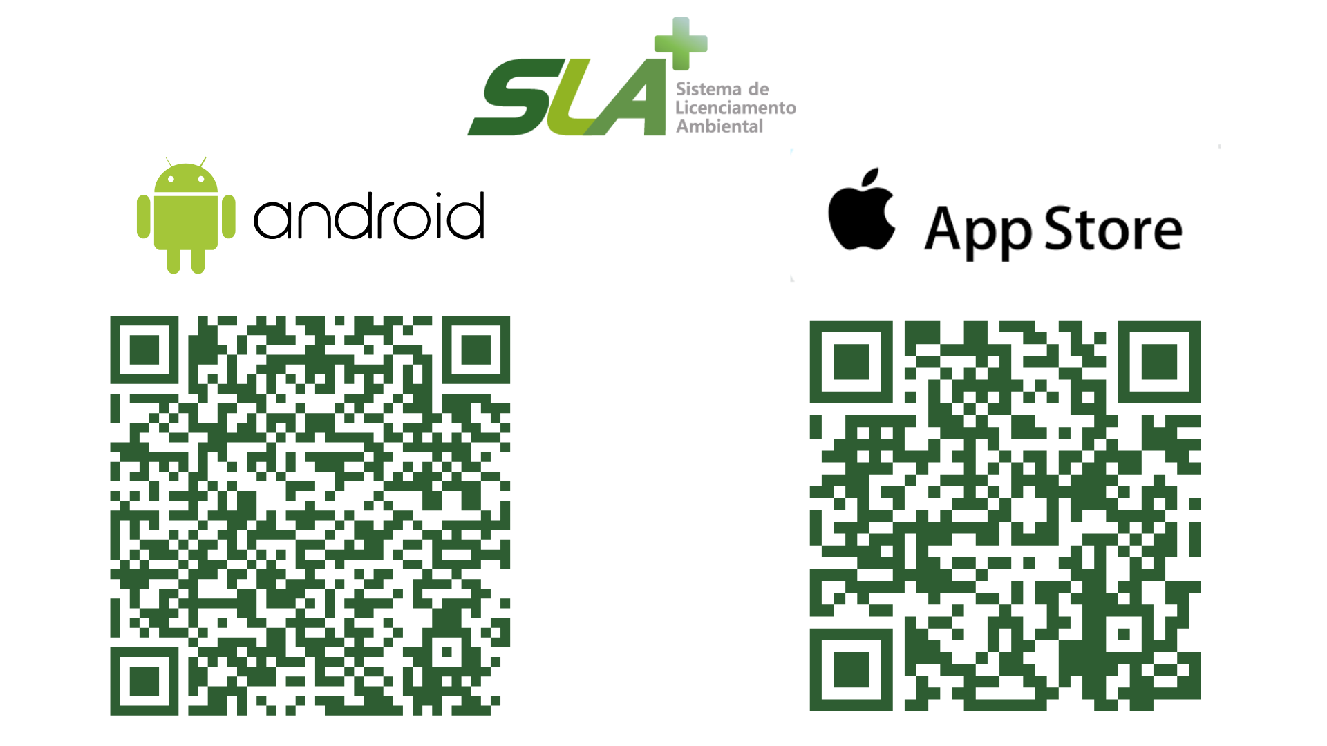 Escaneie o QR Code na imagem e baixe agora o SLA+, novo aplicativo que traz transparência e agilidade ao licenciamento ambiental em Minas Gerais