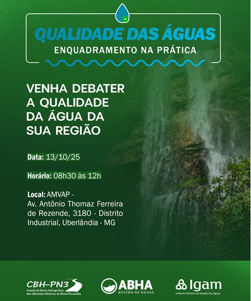 Durante os encontros os participantes terão a oportunidade de debater os principais desafios relacionados à qualidade da água em suas regiões